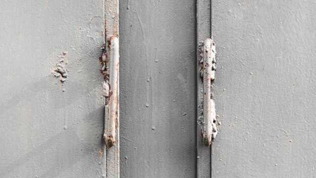 Silver metallic background wall with hinges