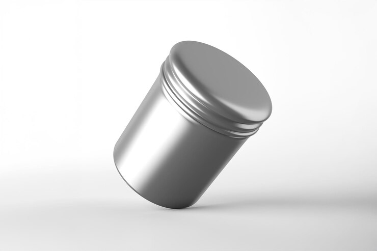 Free Photo silver tin can isolated on white background