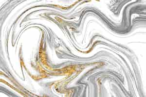 Free photo silver white fluid art marbling paint textured background