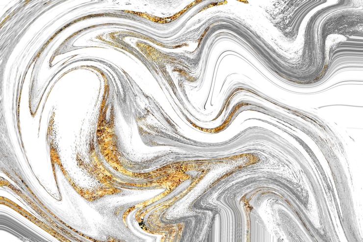 Free Photo silver white fluid art marbling paint textured background
