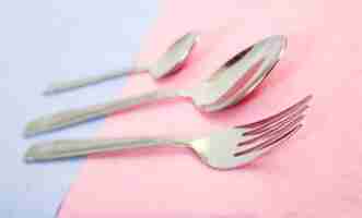 Free photo silvery fork and spoon