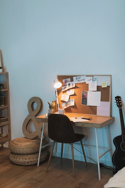 Free photo simple home office concept for students