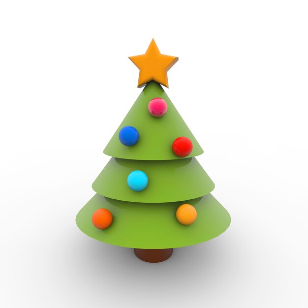 Simple illustration of Christmas tree on a white background