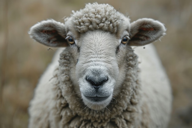 Free photo simple portrait of sheep