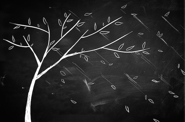 Simple tree sketch decoration backdrop