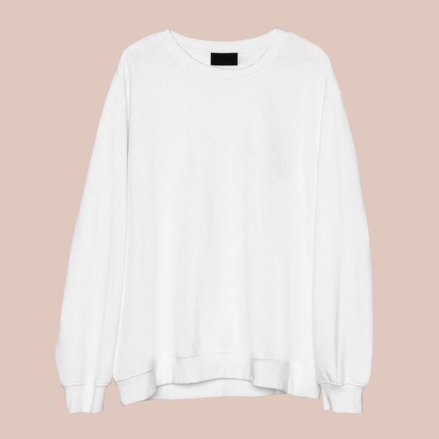 Free photo simple white crew neck unisex streetwear apparel