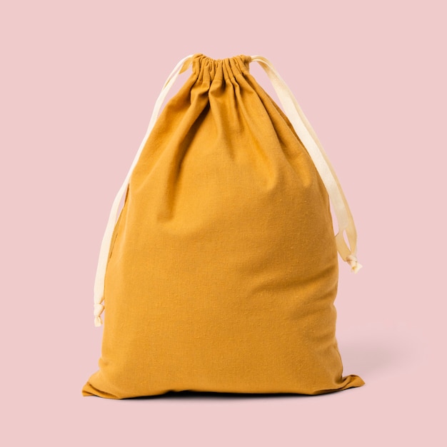 Free photo simple white drawstring bag with rope