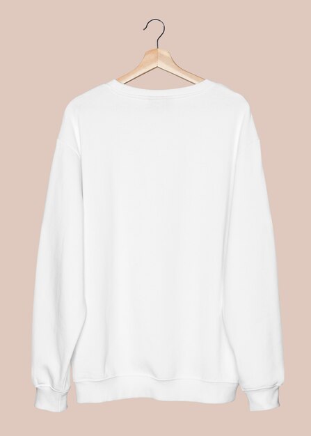 Simple white sweater unisex streetwear apparel