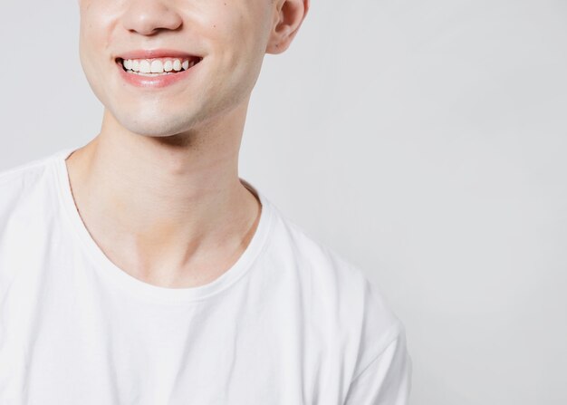 Simplistic portrait of man smiling