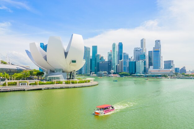 SINGAPORE - JULY 16, 2015: view of Marina Bay. Marina Bay is one of the most famous tourist attraction in Singapore.