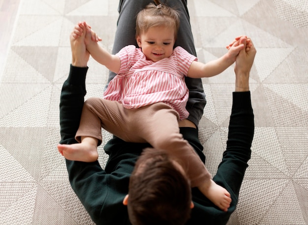 Single father spending time with his daughter