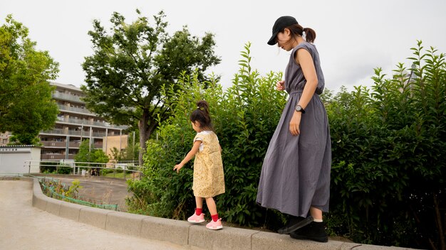 Single mom playing with her daughter