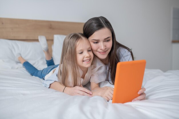 Single parent spending time with her daughter