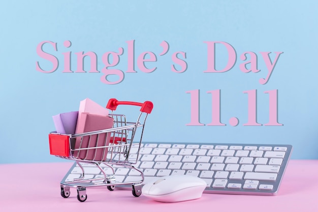 Free photo single's day banner design