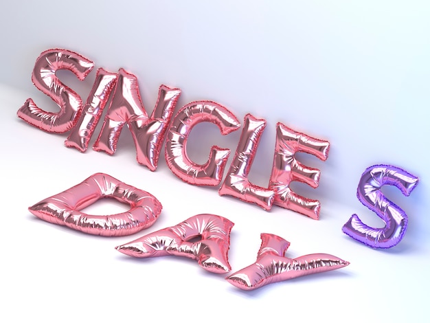 Singles day celebration with balloons high angle