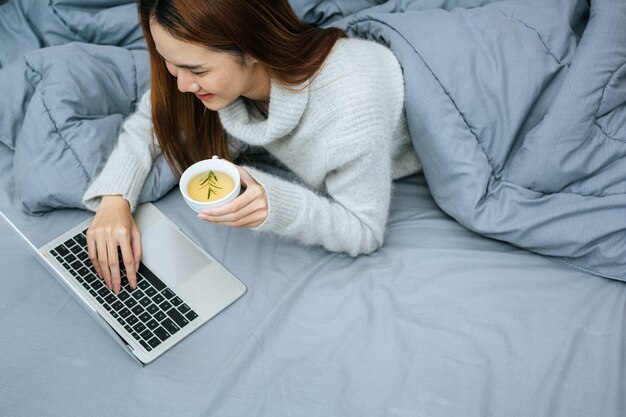 Free photo sipping herbal tea on a cold day