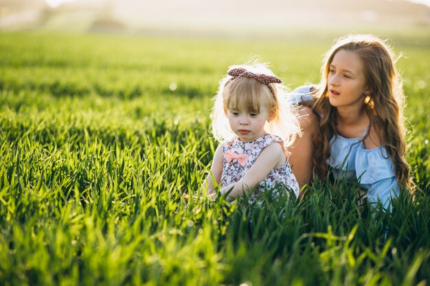 Sisters in field