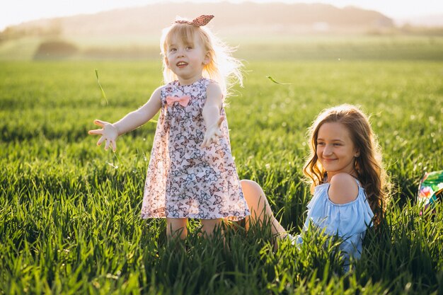 Sisters in field