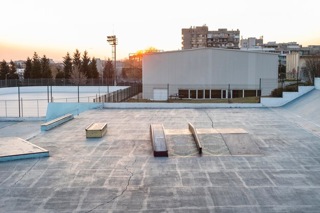 Skateboard rink view