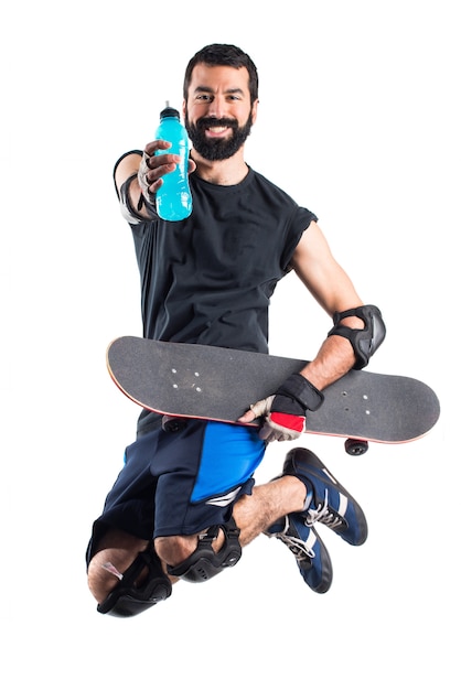 Skater drinking water