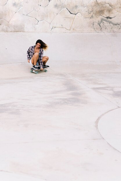 Skater girl on skateboard