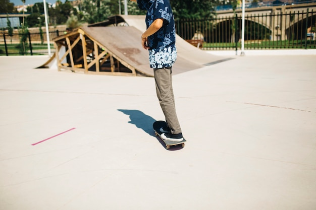 Skater training in the skatepark