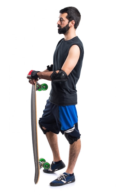 Skater with safety protections