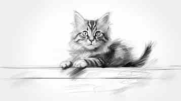 Free photo sketch drawing of a cat