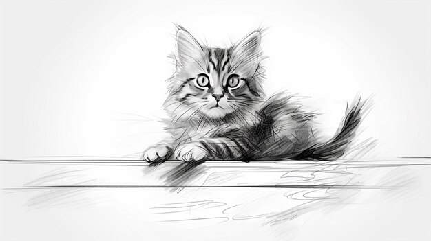 猫のスケッチ画