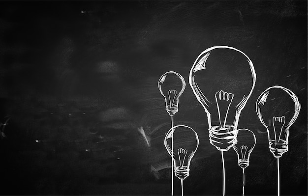 Free photo sketch many bulbs background