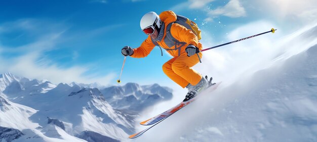 山のスキーヤー AIが生成した画像
