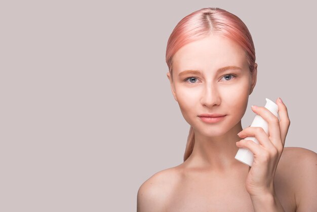 Skin care concept with beautiful woman