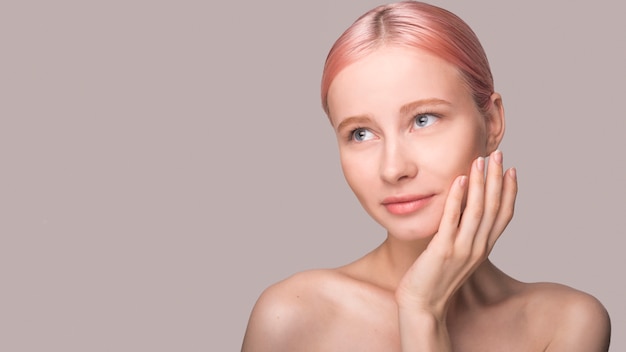 Skin care concept with beautiful woman