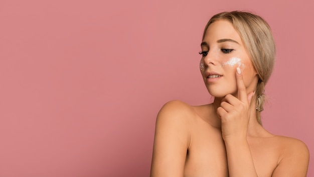Skin care concept with beautiful woman