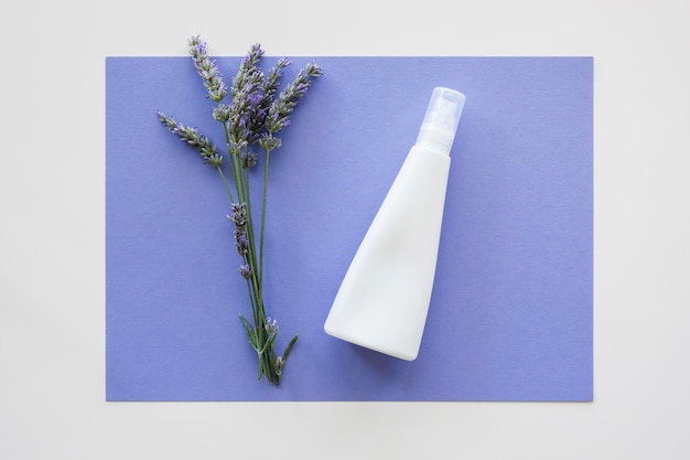 Skincare organic cream and flowers