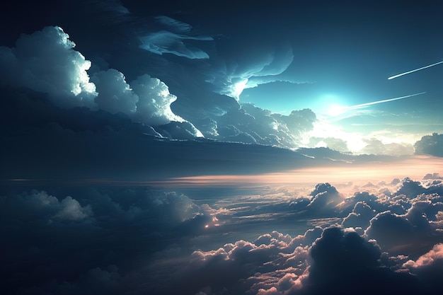 Небо над облаками Кинематографические облака Обои 6