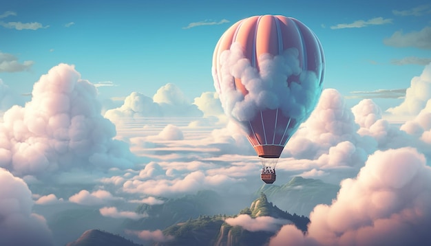 Free photo sky high adventure soaring over mountain landscape generated by ai