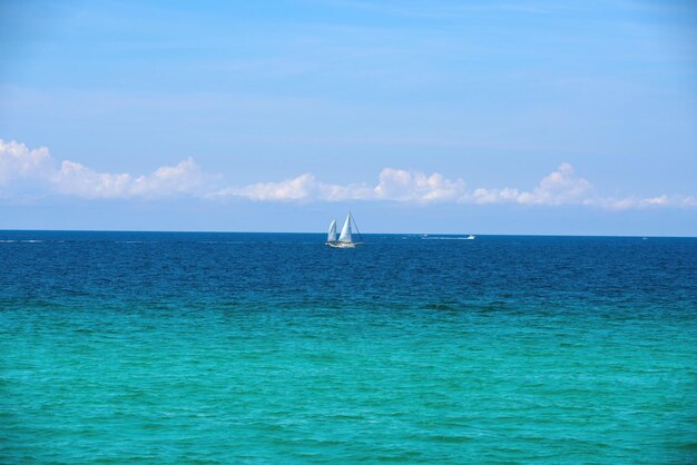 Sky and sea paradise beach vacation travel background sea panorama