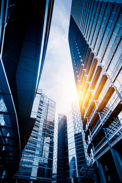 Free photo skyscrapers from a low angle view