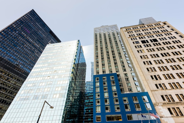 Free photo skyscrapers in new york downtown usa