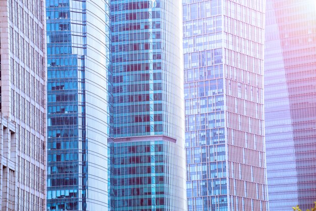 Skyscrapers with glass facades