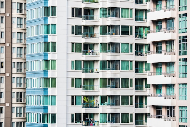 Skyscrapers with many windows