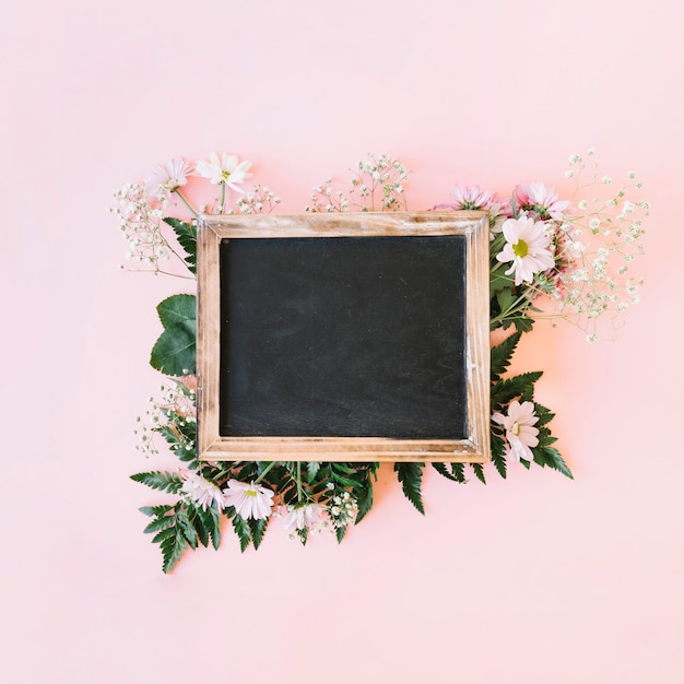 Free photo slate on flowers