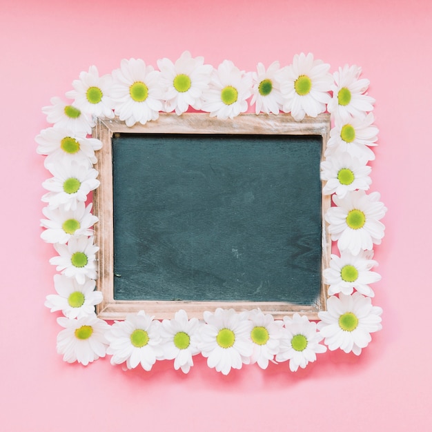 Slate framed by flowers