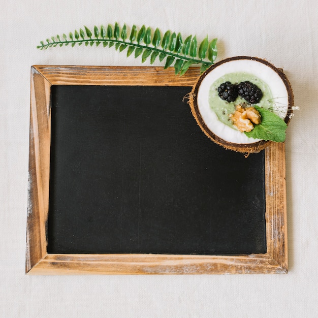 Slate and summer smoothie in coconut