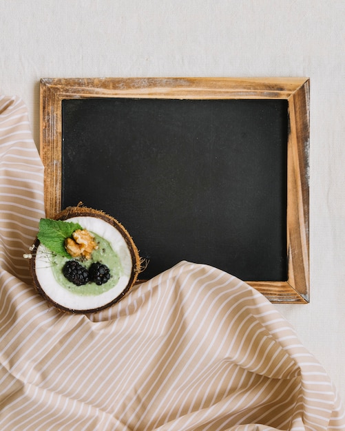 Slate and summer smoothie in coconut