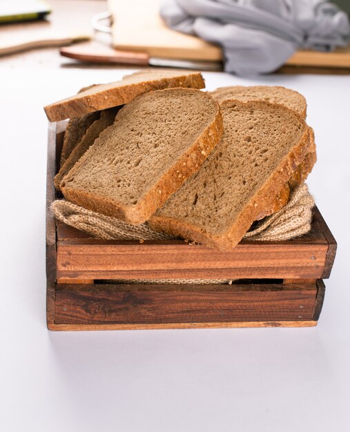 Slice of bread on the table