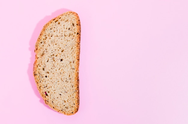 Slice of bread with color background