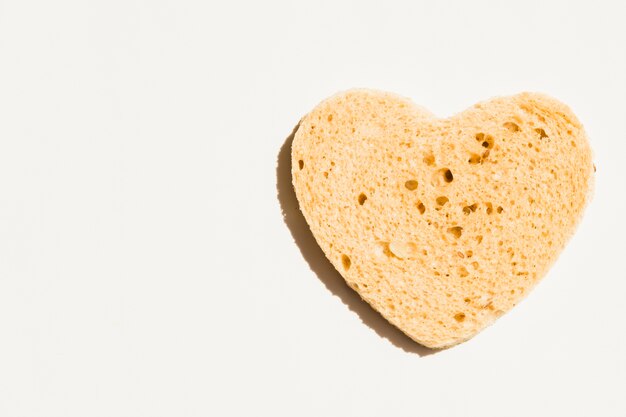Slice of bread with heart shape