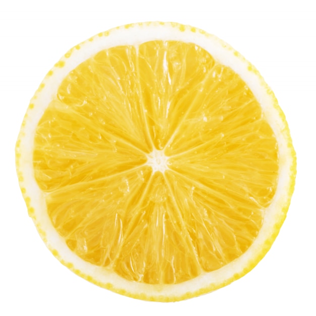 고립 된 레몬 슬라이스